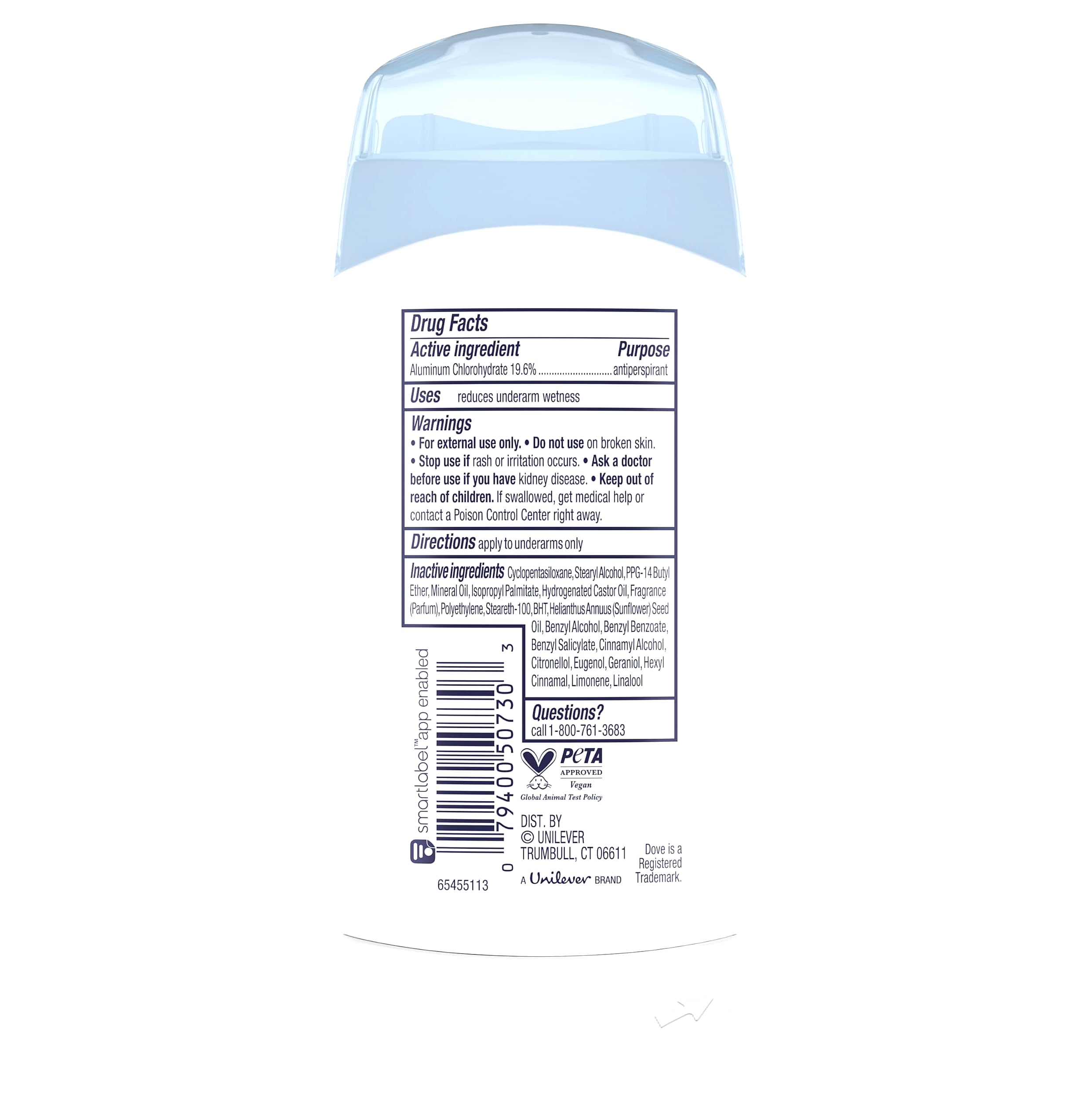 Dove Invisible Solid Antiperspirant Deodorant Stick, Original Clean, 2.6 oz, 2 Count