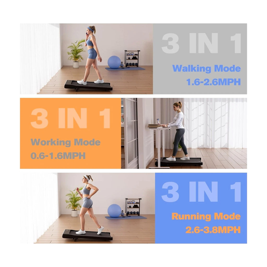 Walking Pad with 6% Incline, No-Assembly Treadmill with APP and Remote Control