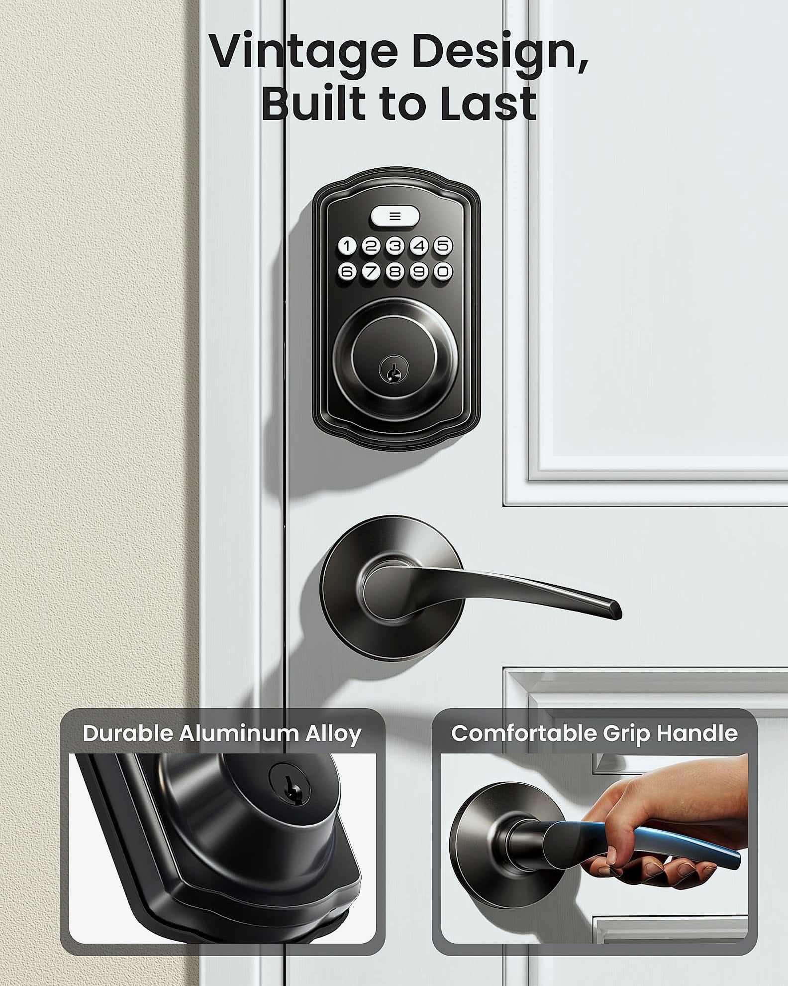 Veise Keyless Entry Door Lock with Lever Handles Digital Deadbolt