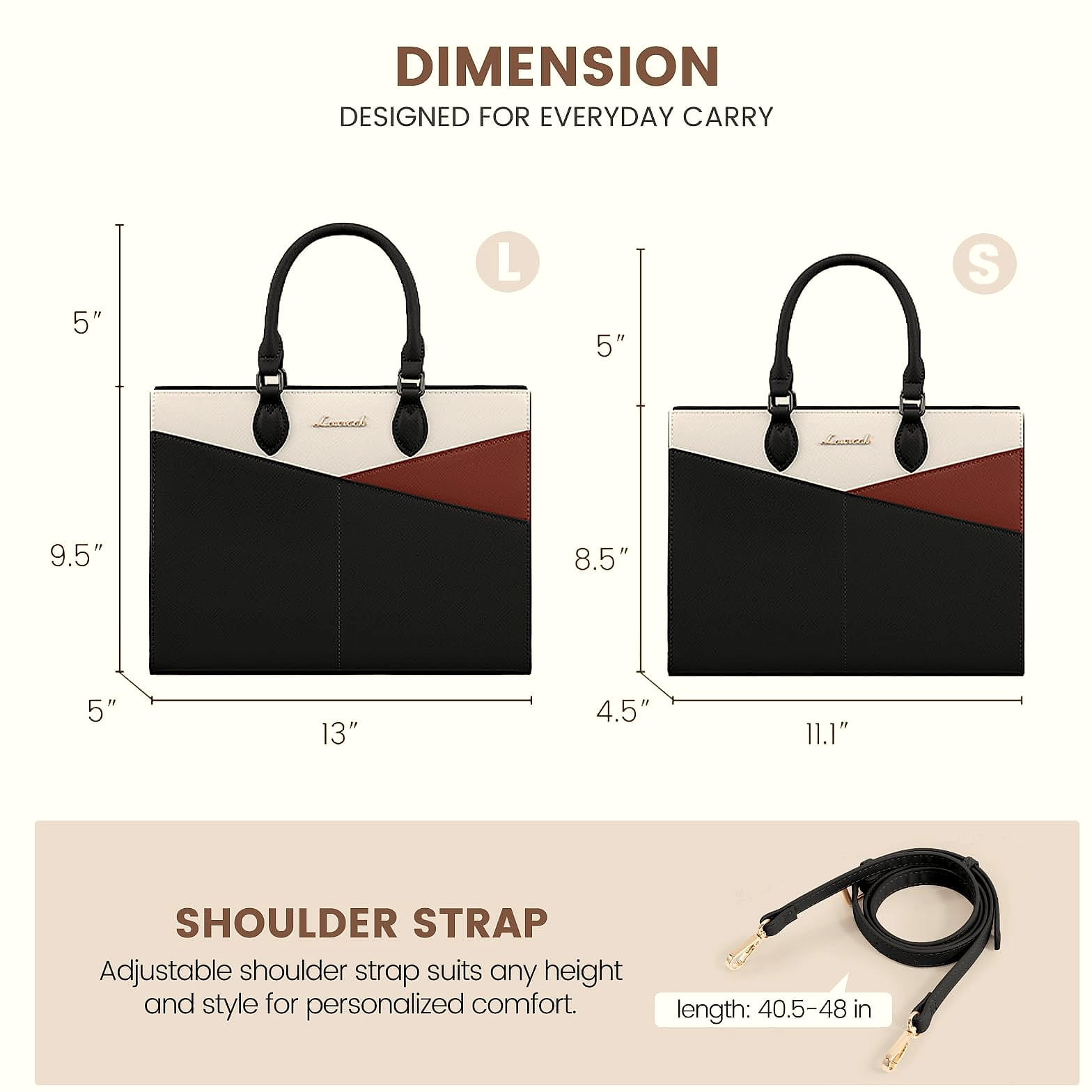 LOVEVOOK Satchel Handbag Leather Crossbody Tote with Top Handle