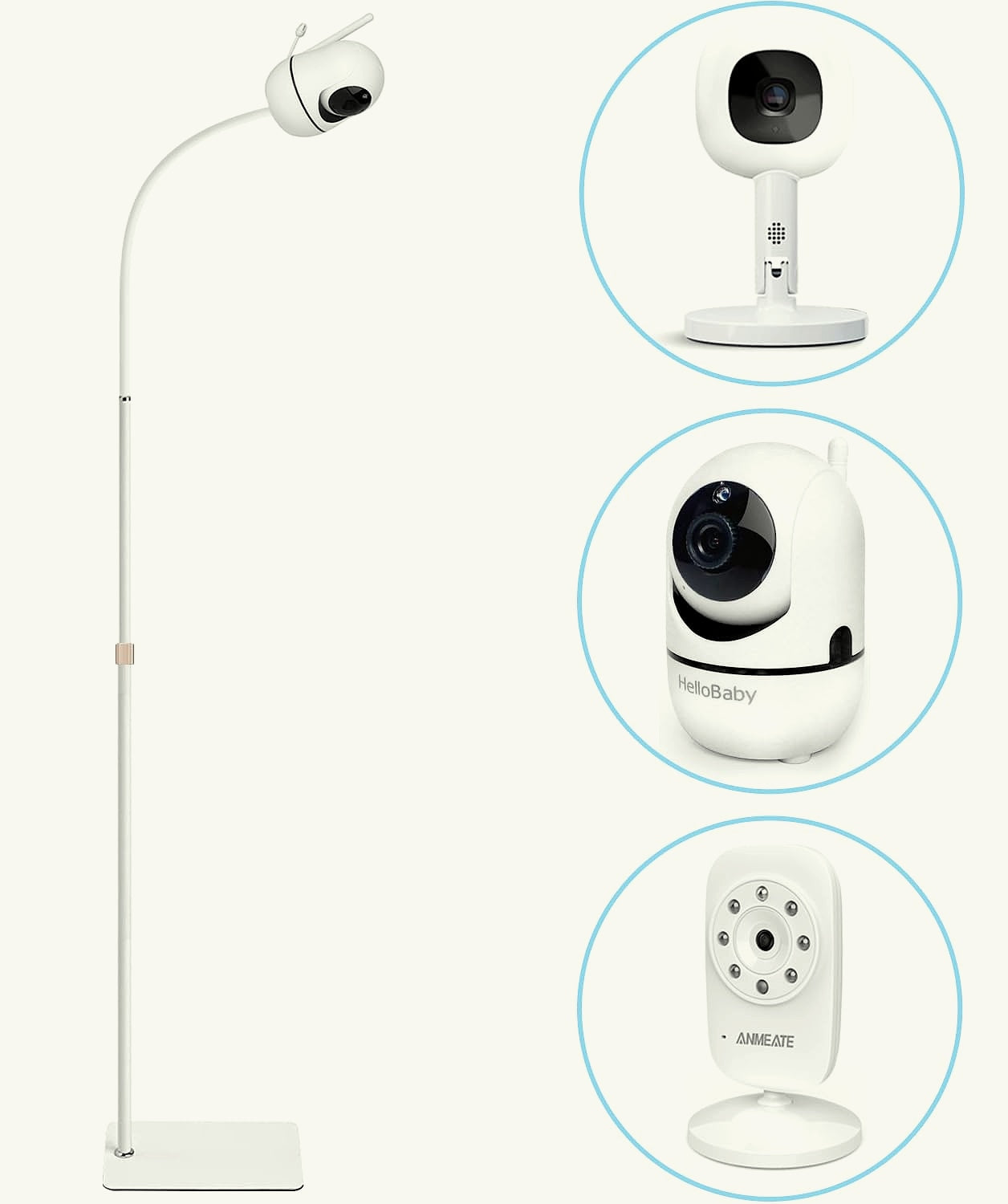 AISVAN Adjustable Height Baby Monitor Floor Stand for Hellobaby