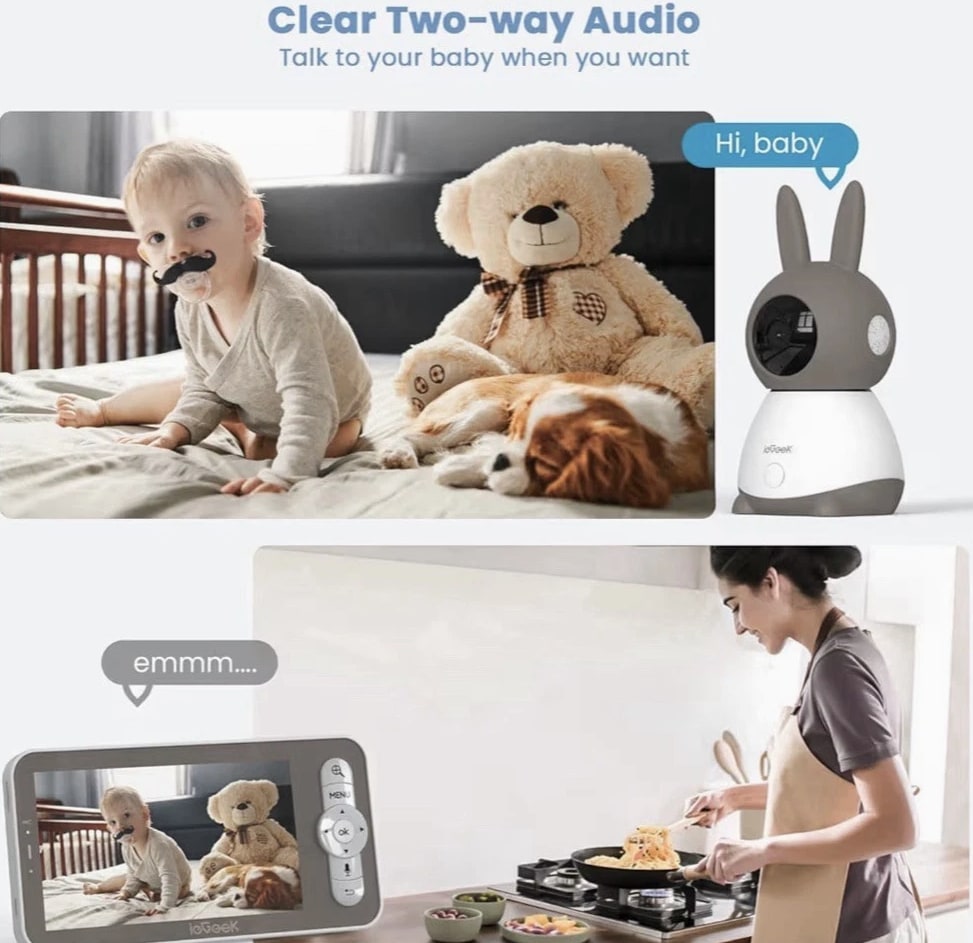 ieGeek Baby Monitor with 2K HD Resolution, Pan-Tilt-Zoom Video Baby Monitor Cam
