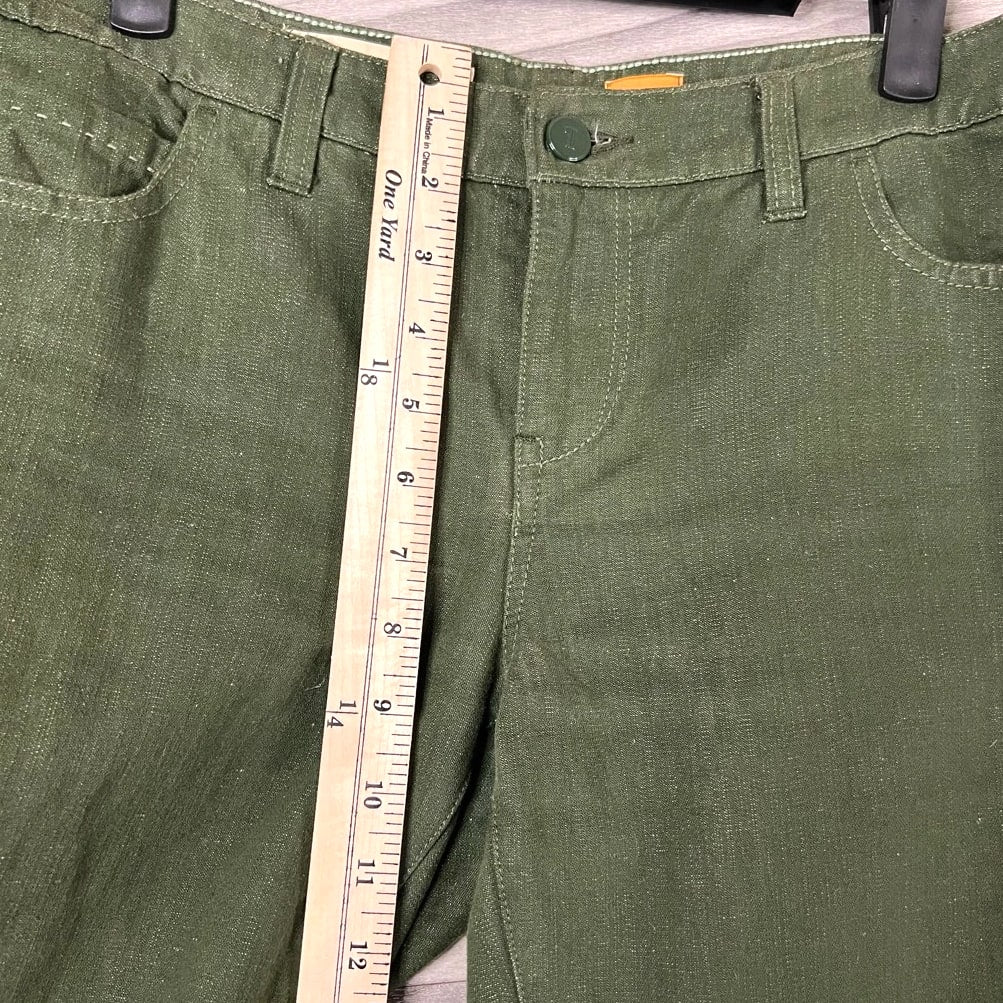 Pilcro & The Letterpress Women's Straight Leg Jeans Green Pockets Medium Wash Size 27