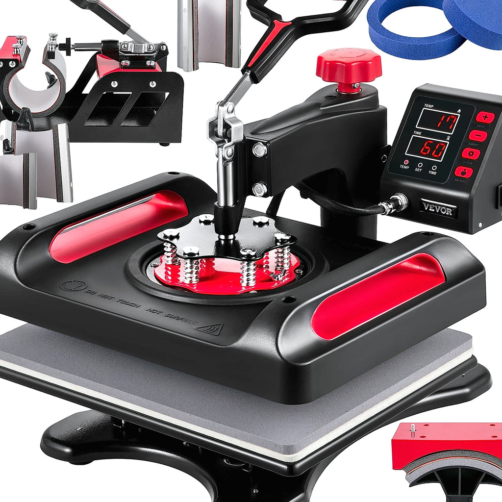 SucceBuy 30x38cm 8-in-1 Heat Press Machine with 360 Rotation