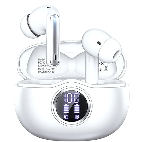 Fhumsh A10 Bluetooth 5.3 Earbuds with 50H Battery and LED Display