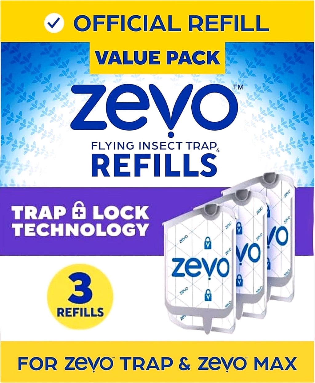 Zevo Flying Insect Trap Refill Cartridges for Indoor Fly Control