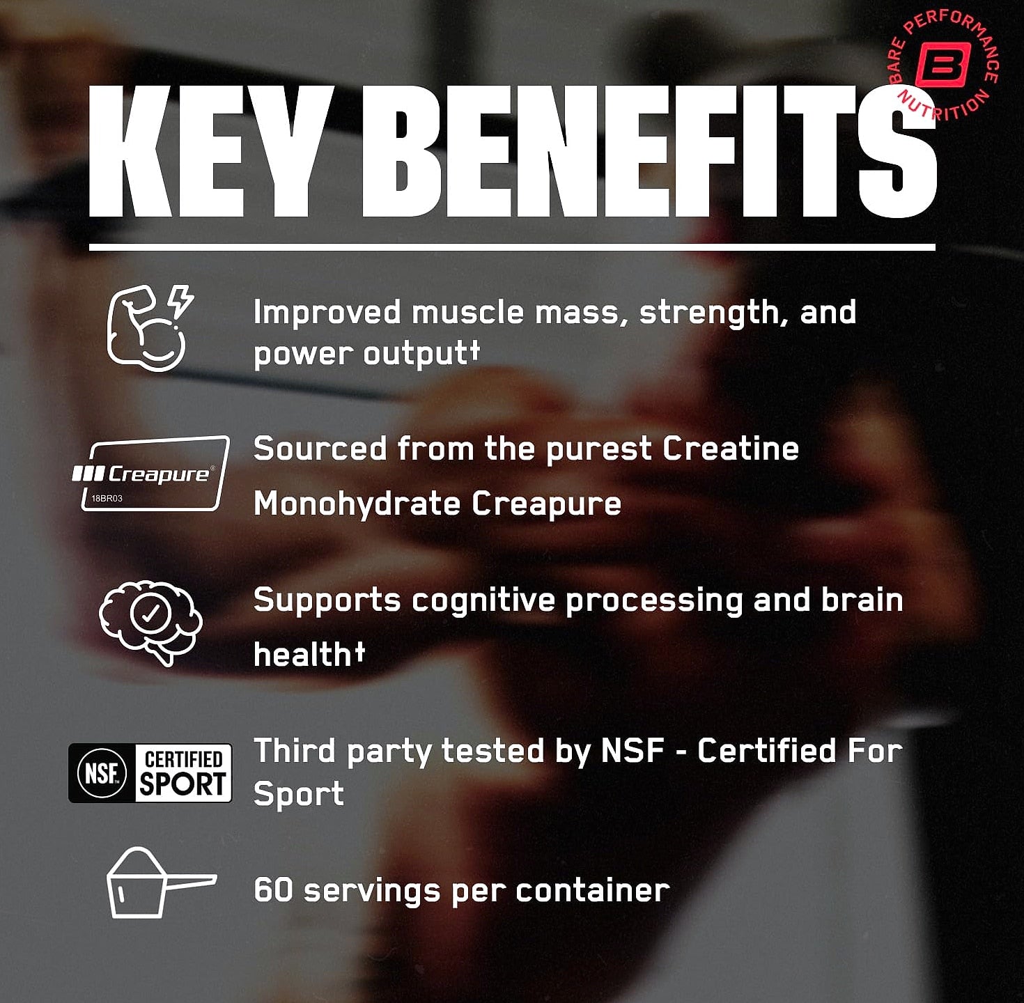 BARE PERFORMANCE NUTRITION Pure Creatine Monohydrate Powder