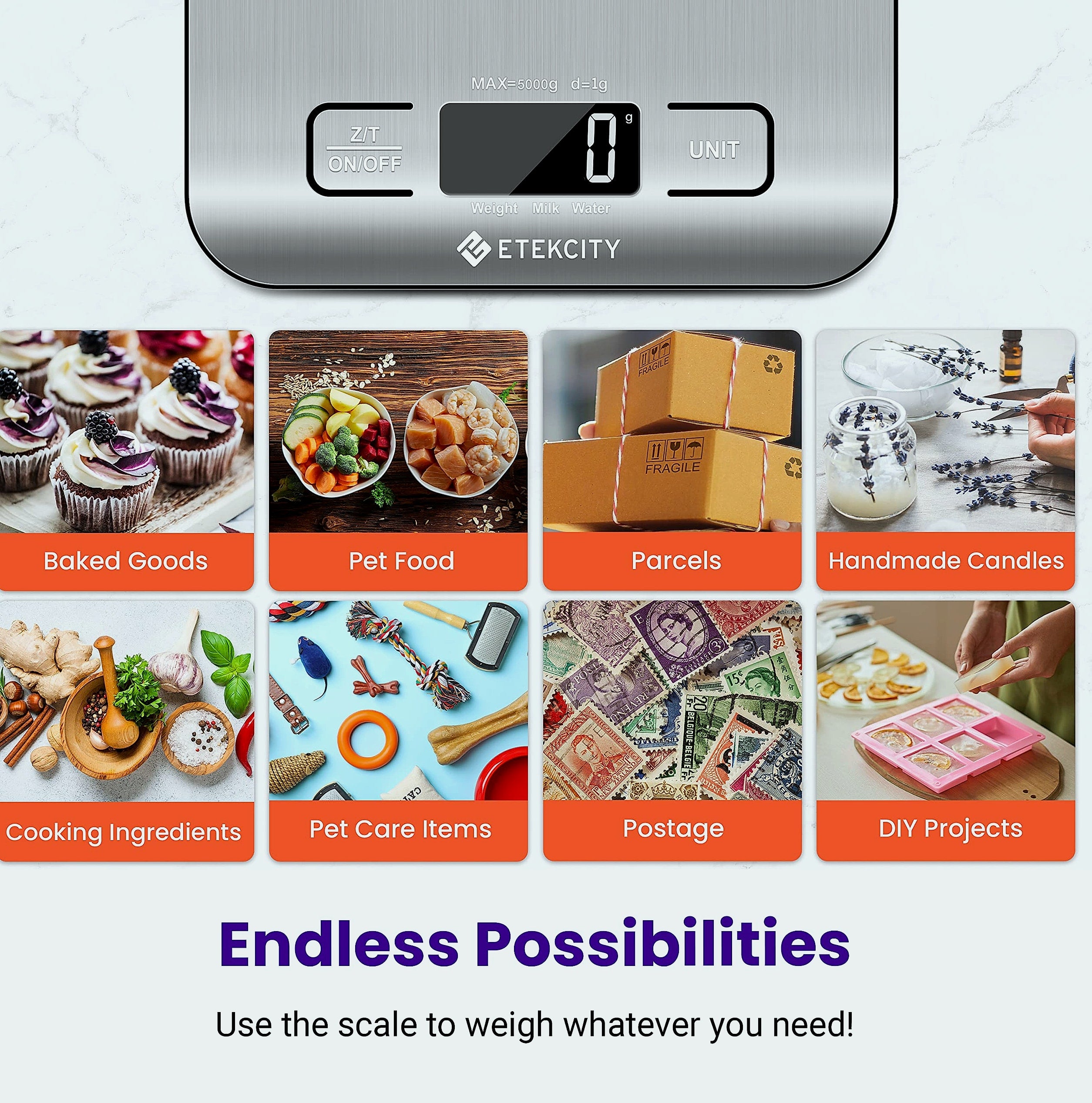 Etekcity Digital Food Scale, 11lb Capacity for Cooking and Baking