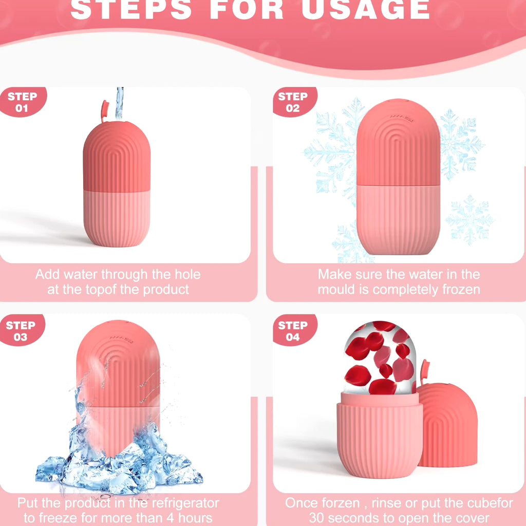 Ice Face Roller Silicone Facial Cooling Tool for Beauty Skin Care Massage Ice Mold