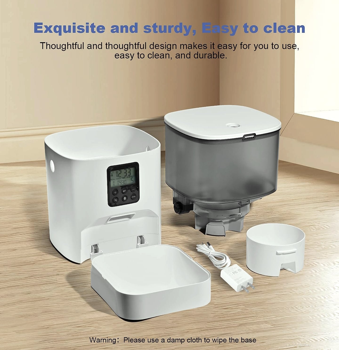 ANDOLL HOME Automatic Cat Feeder 4L with Voice Recorder