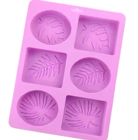 6 Cavity Silicone 3D Leaf Pattern Soap Mold Soap Making Supplies