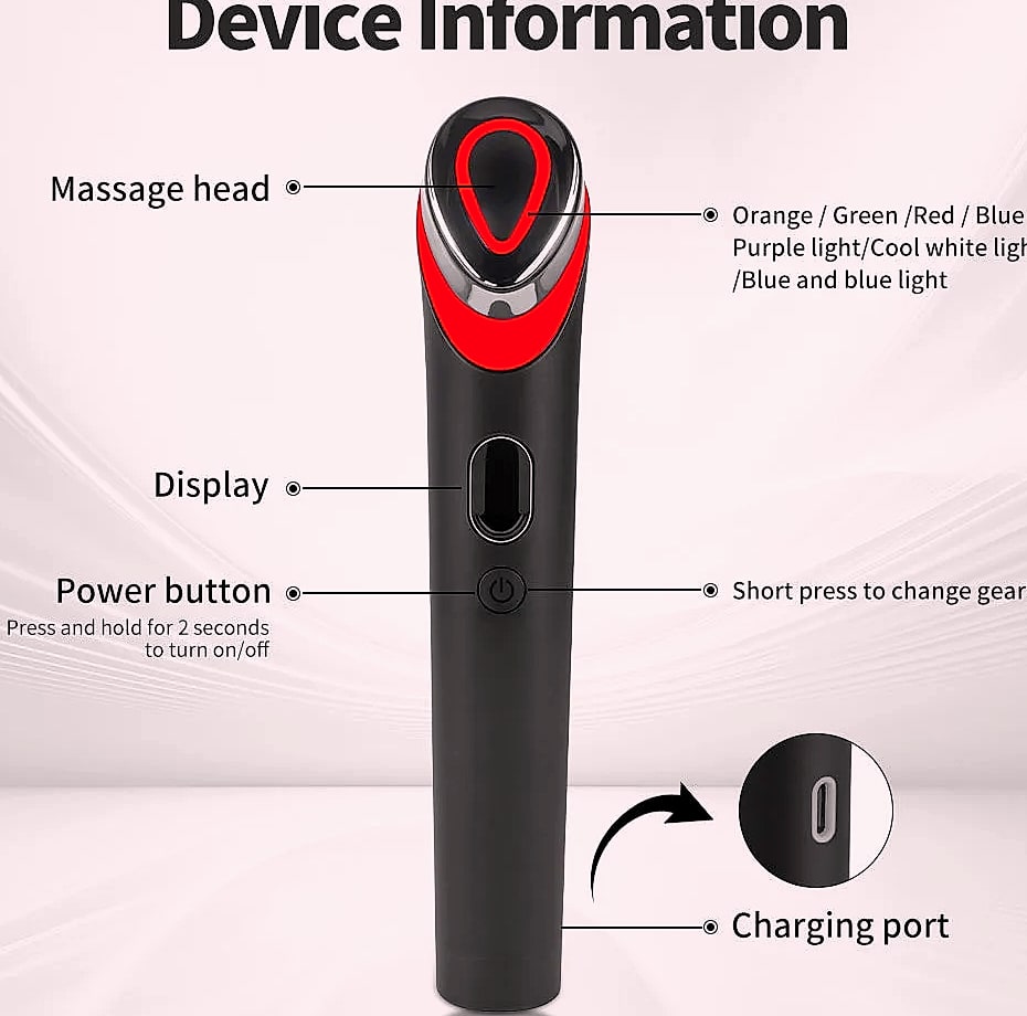 Dr. Realpen Booster Pro LED Eye Beauty Wand with 7 Color Light Therapy
