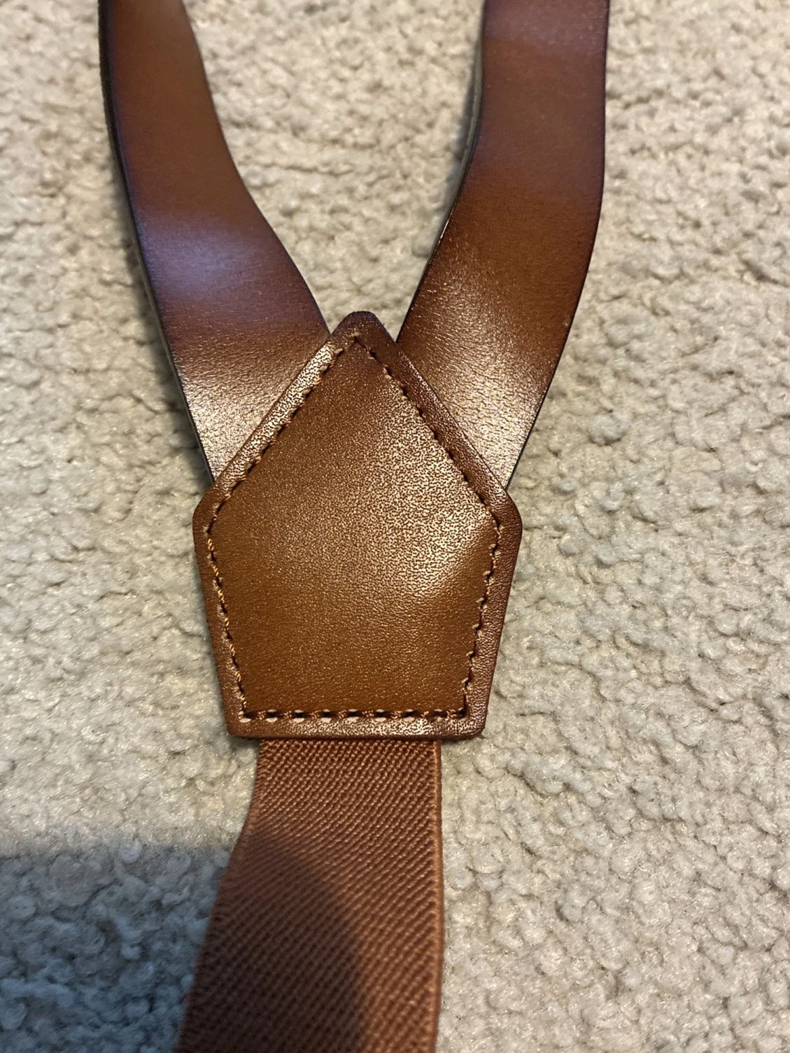 Leather Suspenders for Men, Heavy Duty Y Back Design Adjustable Excellent