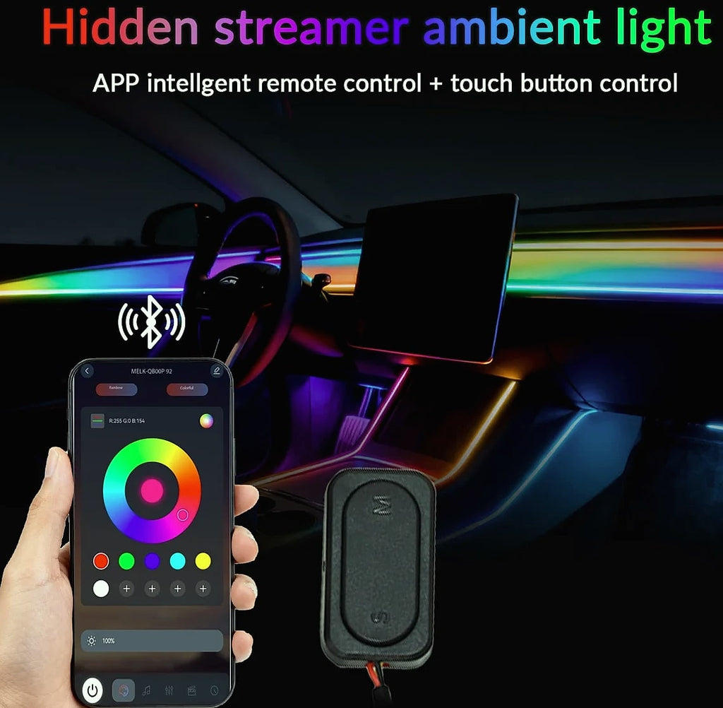 WUMFIRE RGB LED Car Ambient Light Strip Kit with App Control