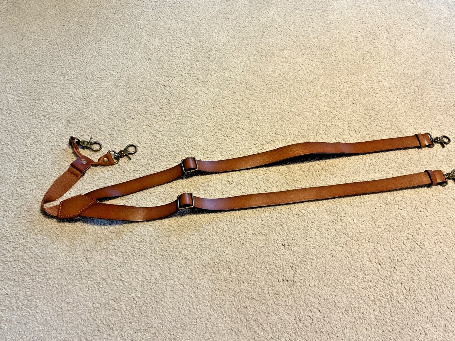 Leather Suspenders for Men, Heavy Duty Y Back Design Adjustable Excellent