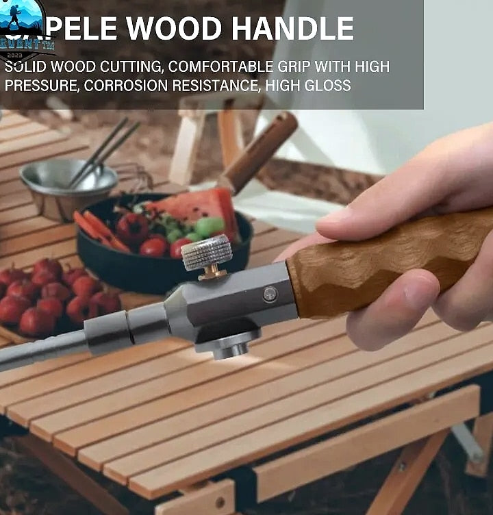Three-stage Gas Burner Torch with Wood Handle Outdoor Cooking