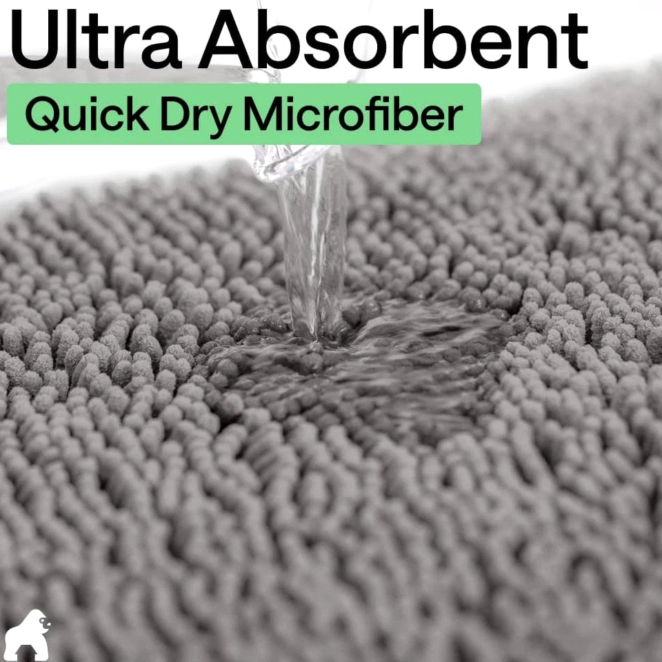 GORILLA GRIP Bath Rug Mat 30X20, Thick Soft Absorbent Chenille, Quick-Dry Microfiber