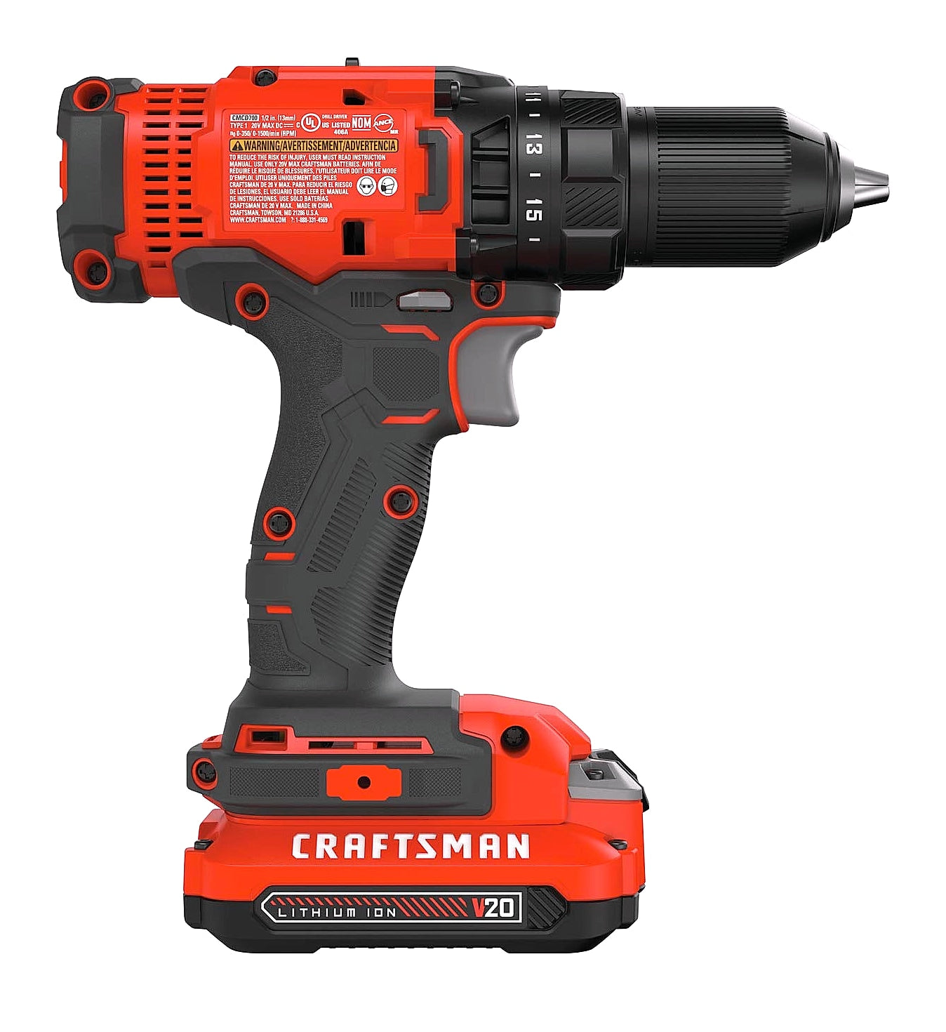 CRAFTSMAN CMCD700C1 V20 Cordless Drill Driver Kit