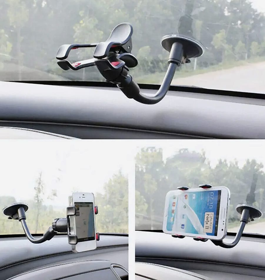 360-Degree Windshield Car Mount with Suction Cup for Phones