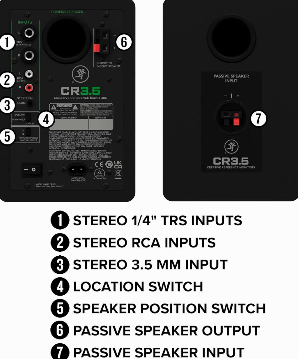 Mackie CR3.5 3.5" Creative Reference Powered Studio Monitors with Tone Knob and