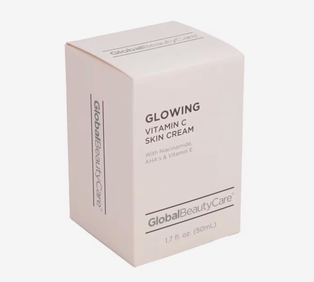 Global Beauty Care Glowing Skincare Collection: Vitamin C Skin Cream, Facial Cleanser & Eye Cream