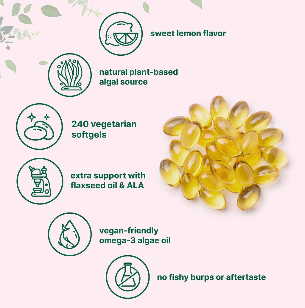Micro Ingredients Vegan Omega 3 Algae Oil, 240 Softgels