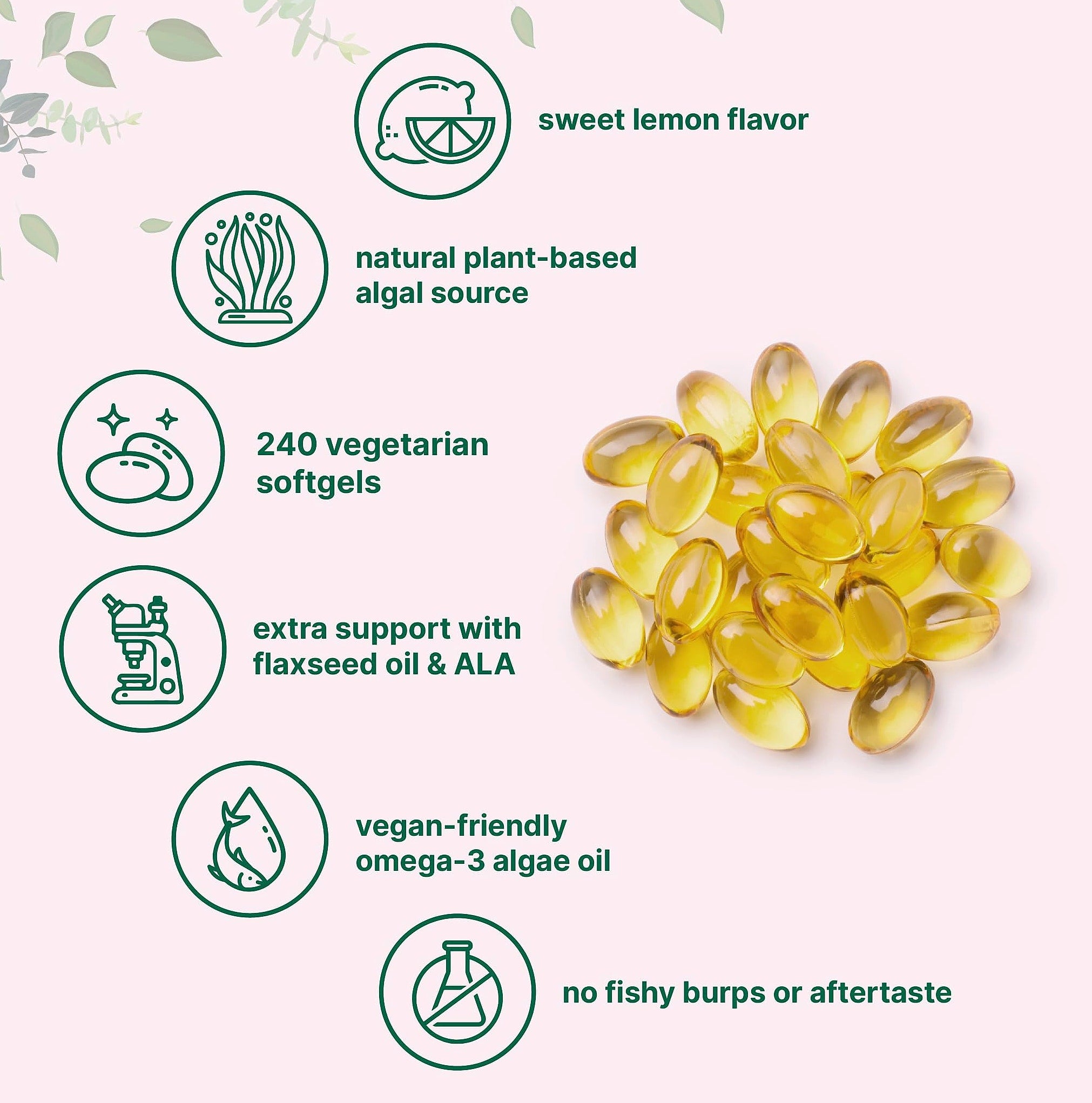Micro Ingredients Vegan Omega 3 Algae Oil, 240 Softgels
