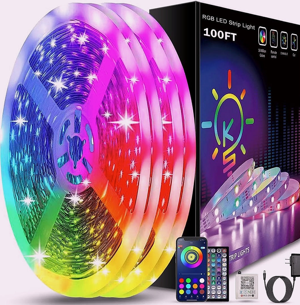Keepsmile 100ft RGB LED Strip Lights with App and Remote Control