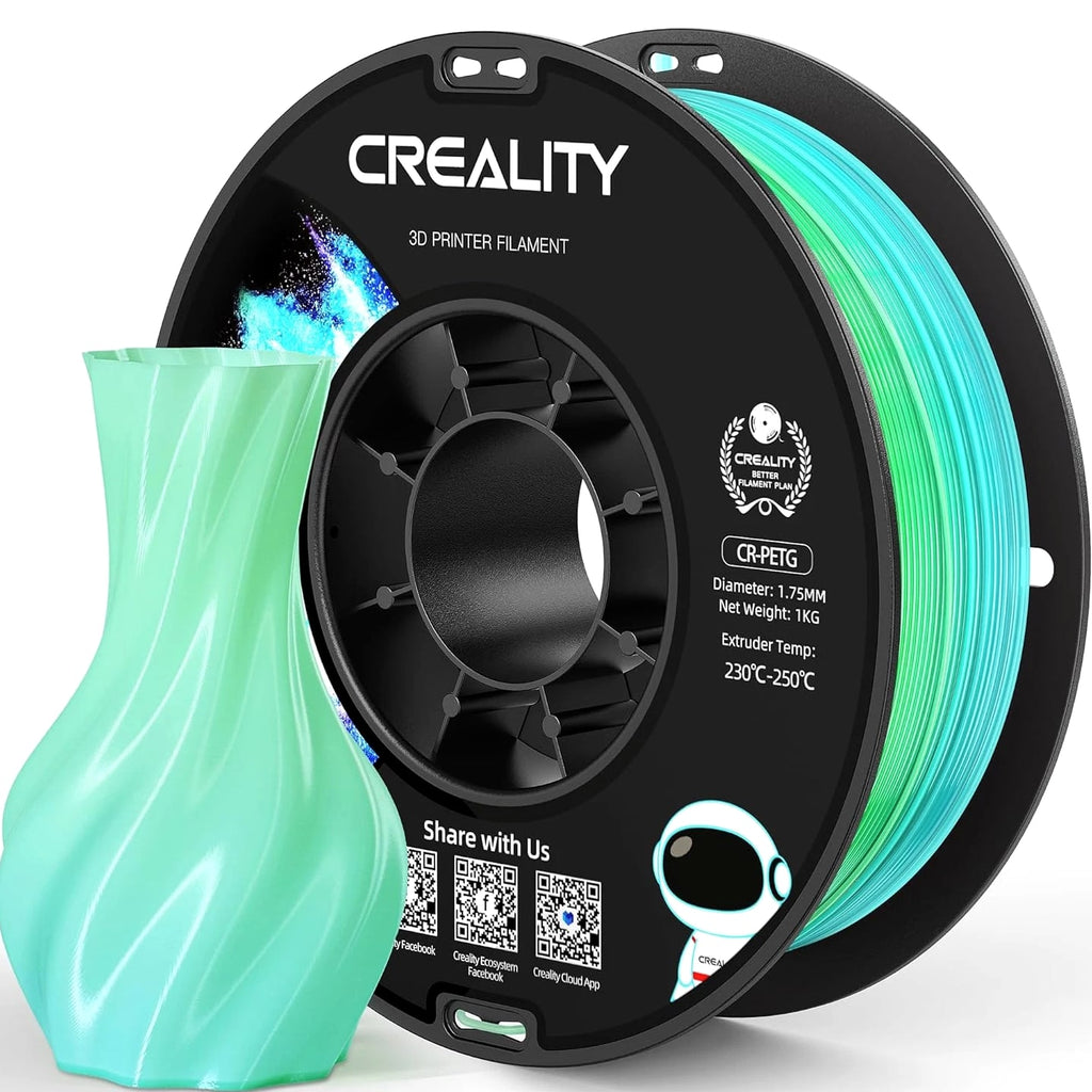 Creality PETG 3D Printer Filament 1.75Mm 1KG (2.2Lbs), Translucent Dual