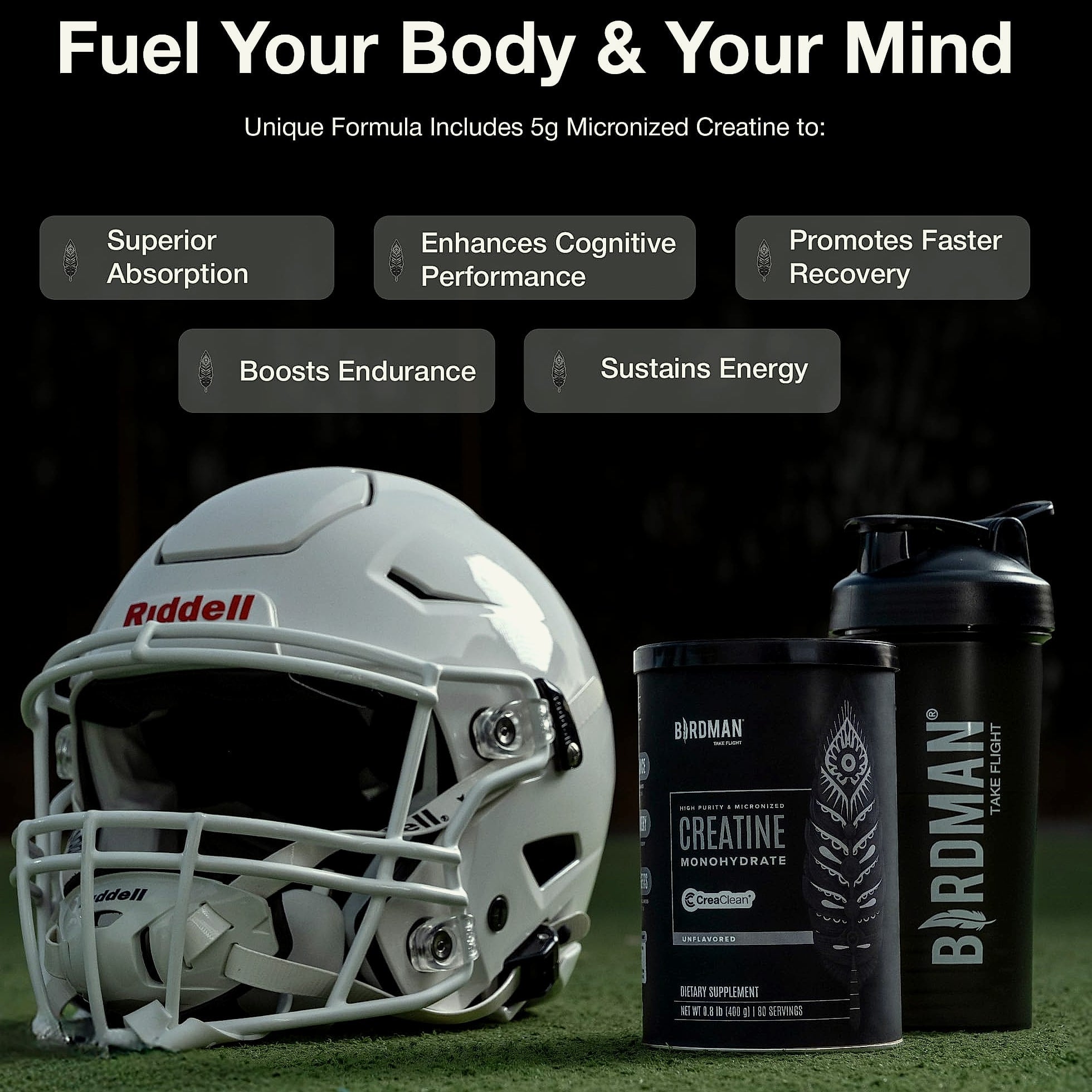BIRDMAN Micronized Creatine Monohydrate Powder, 80 Servings
