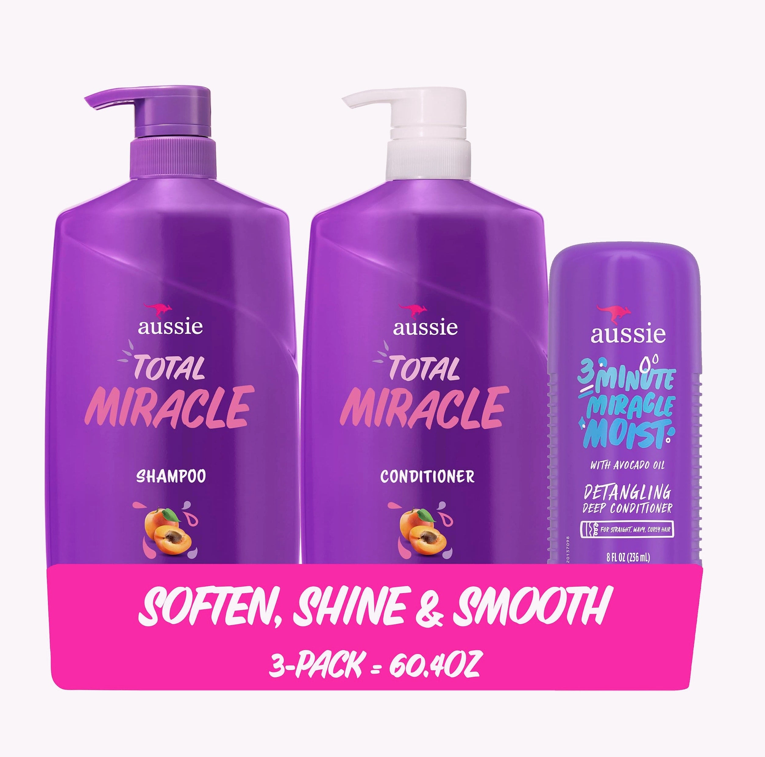 Aussie Total Miracle Hair Care Bundle Shampoo Conditioner Treatment