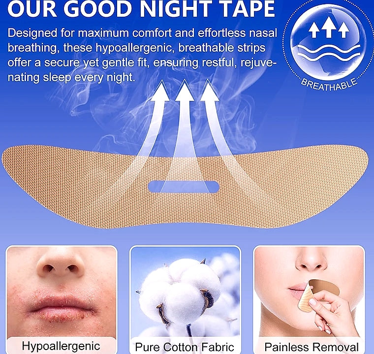 Anti-Snoring Sleep Strips, 50-Count Mouth Seal Tape