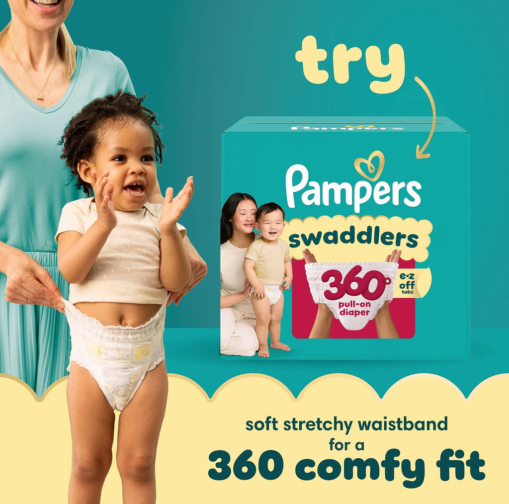 Pampers Swaddlers Size 4 Diapers, 150 Count, Dry Comfort