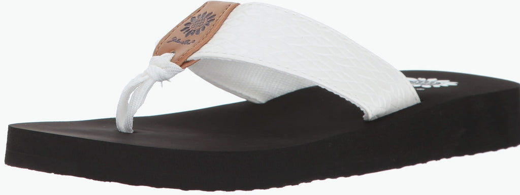 Yellow Box Flax Women's Wedge Sandal with Cross Stitch