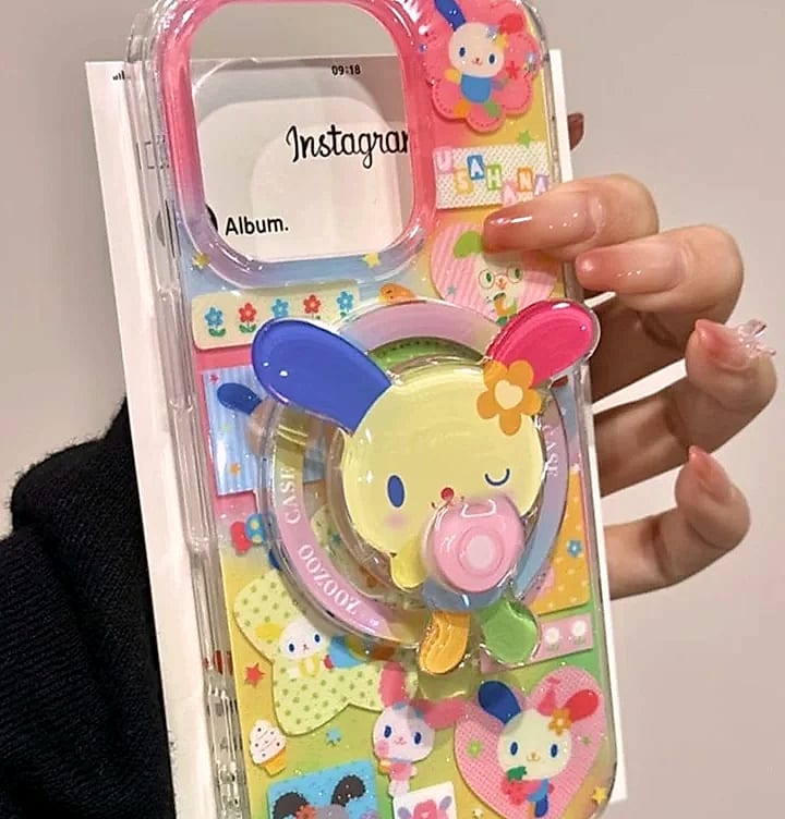HAPPEE Magnetic Rabbit Phone Case with Rotating Bracket