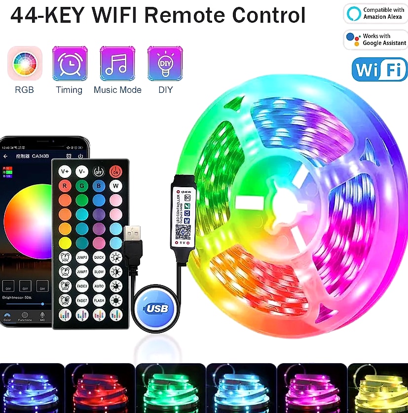 GBKOF RGB LED Strip Lights 5M 10M 20M 30M App Control