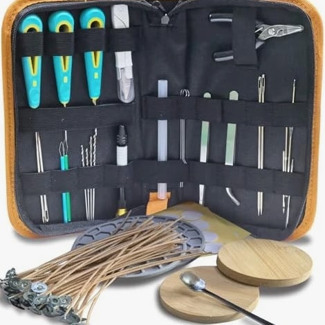 Beginner's Candle Making Kit for Adults, Wick Needle Tool Multiple 33 Pieces