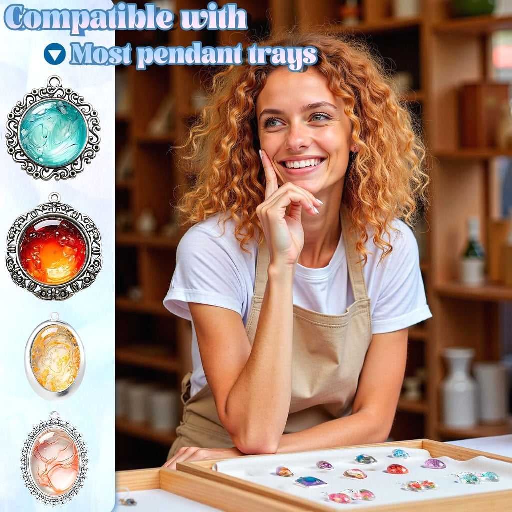 Cabochon Gems Resin Molds, 36 Cavities UV Resin Jewelry Making Kit with 16 PC...