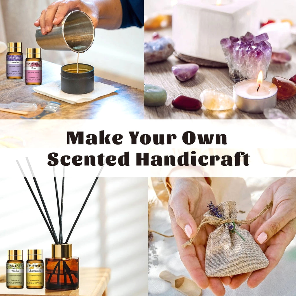 Pure Essential Oils Set 15x 5ml - for Diffusers, Home Care, Candle Making
