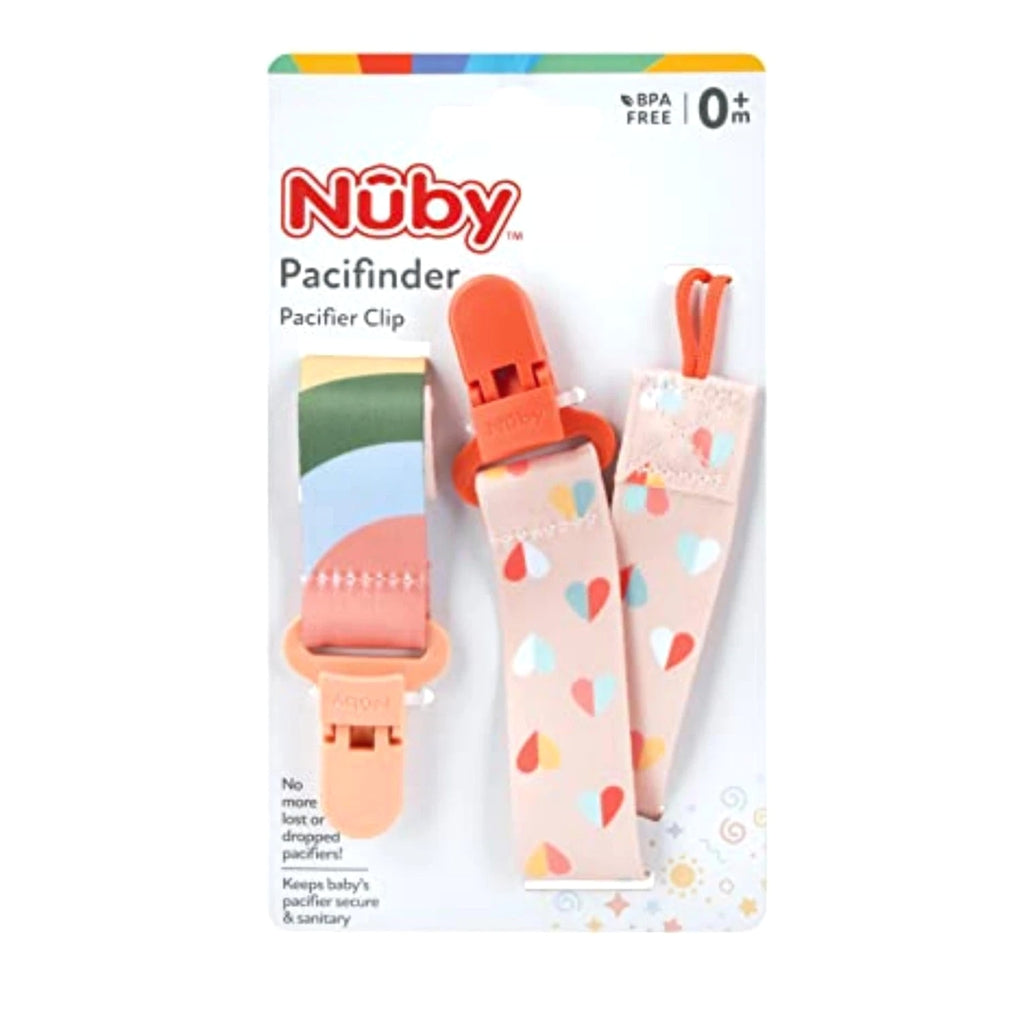 Nuby Infant's 2-Pack Pacifinder Pacifier Clips Colors May Vary Multicolor