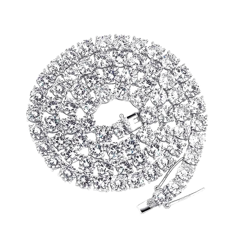 TOPGRILLZ 925 Sterling Silver CZ Tennis Chain Necklace