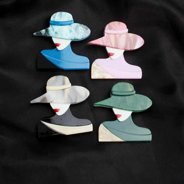 Ladies Wear Hat Acrylic Brooch brooch Women Fashion Clothing Accessories