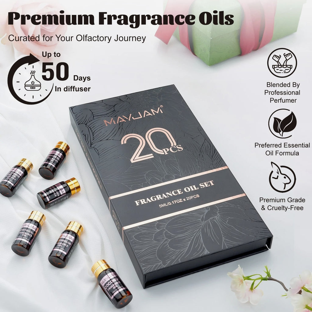 MAYJAM 20 Pcs Fragrance Oil Gift Set for Candle, Soap, Incense Making Oils