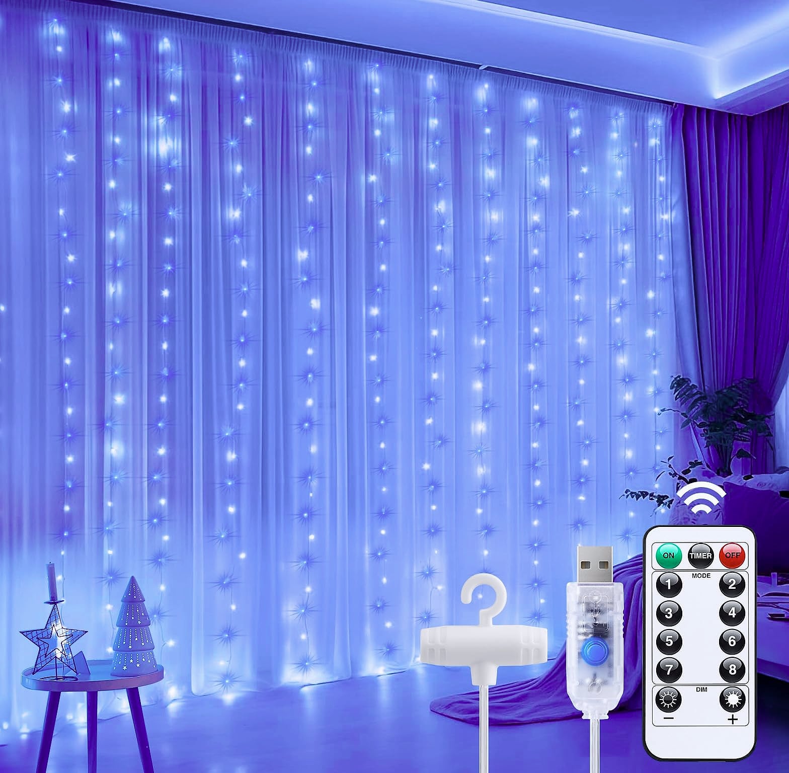 Minetom 300 LED Dimmable Fairy Lights with Remote and Timer