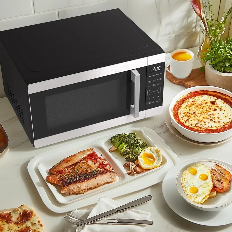1100 Watt 1.6 Cu Ft Stainless Steel Countertop Microwave Oven Auto Sensor Cook