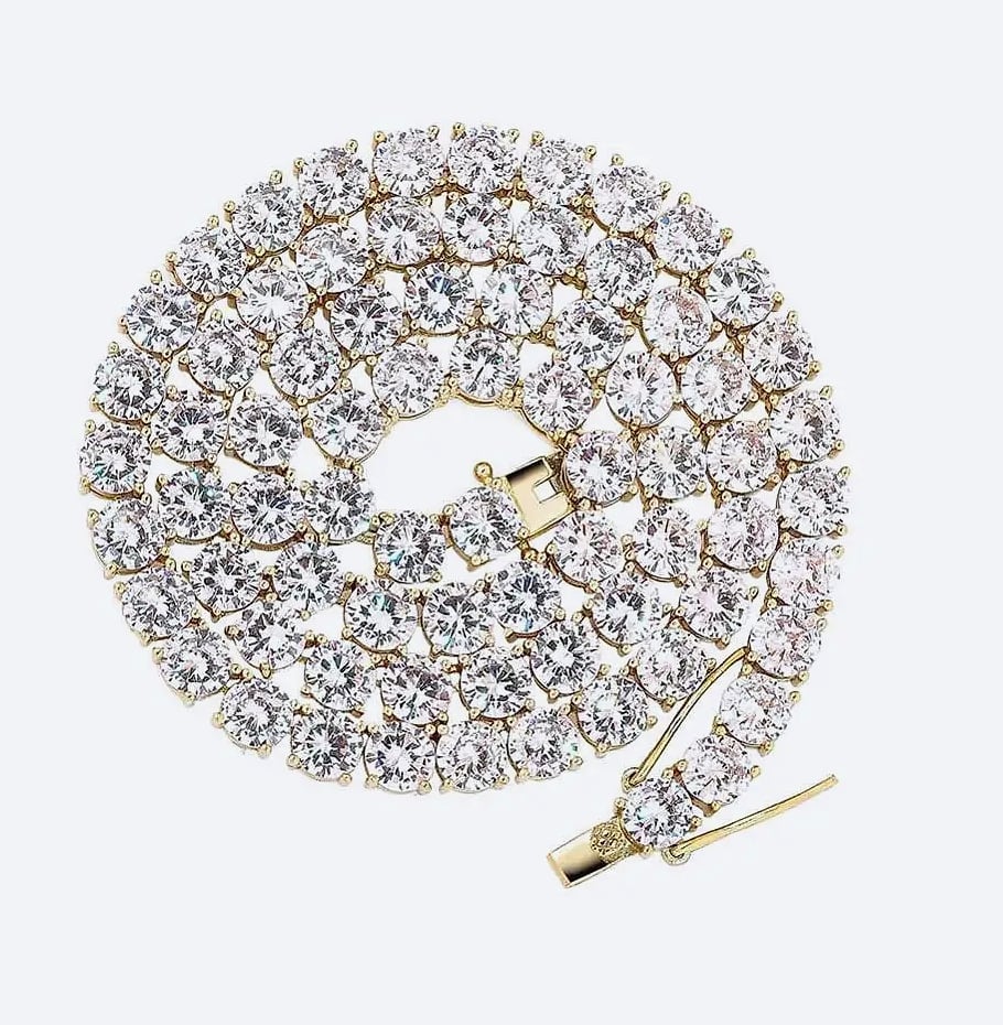 TOPGRILLZ 925 Sterling Silver CZ Tennis Chain Necklace