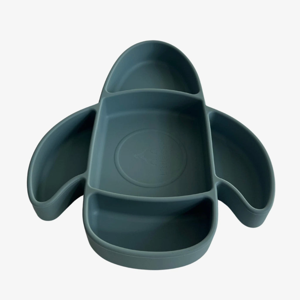 Liitle Sadi Silicone Airplane Toddler Plate, BPA-Free, Baby Plate, Baby Dish.