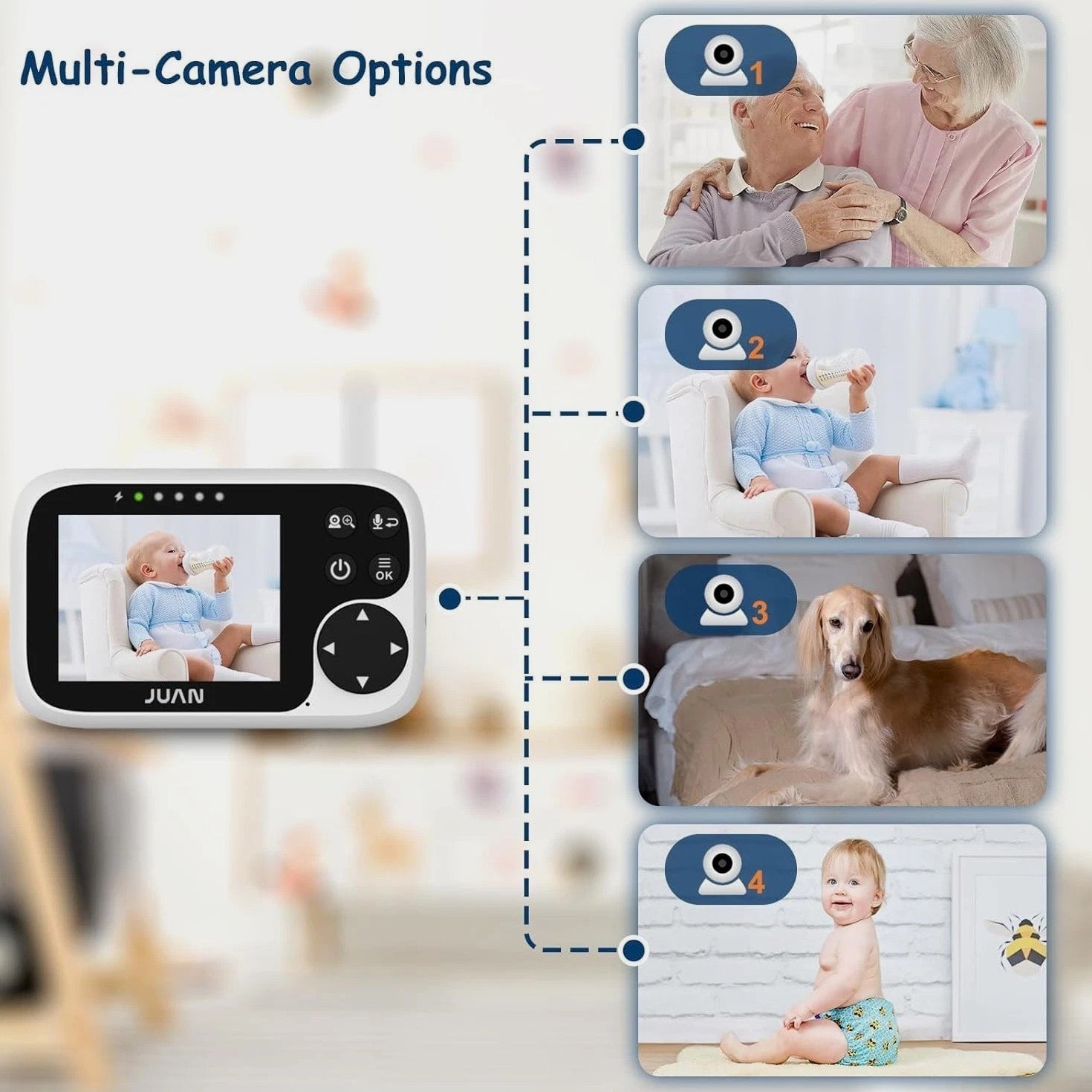Video Baby Monitor with Camera and Audio - No WiFi Baby Camera Monitor with 3...