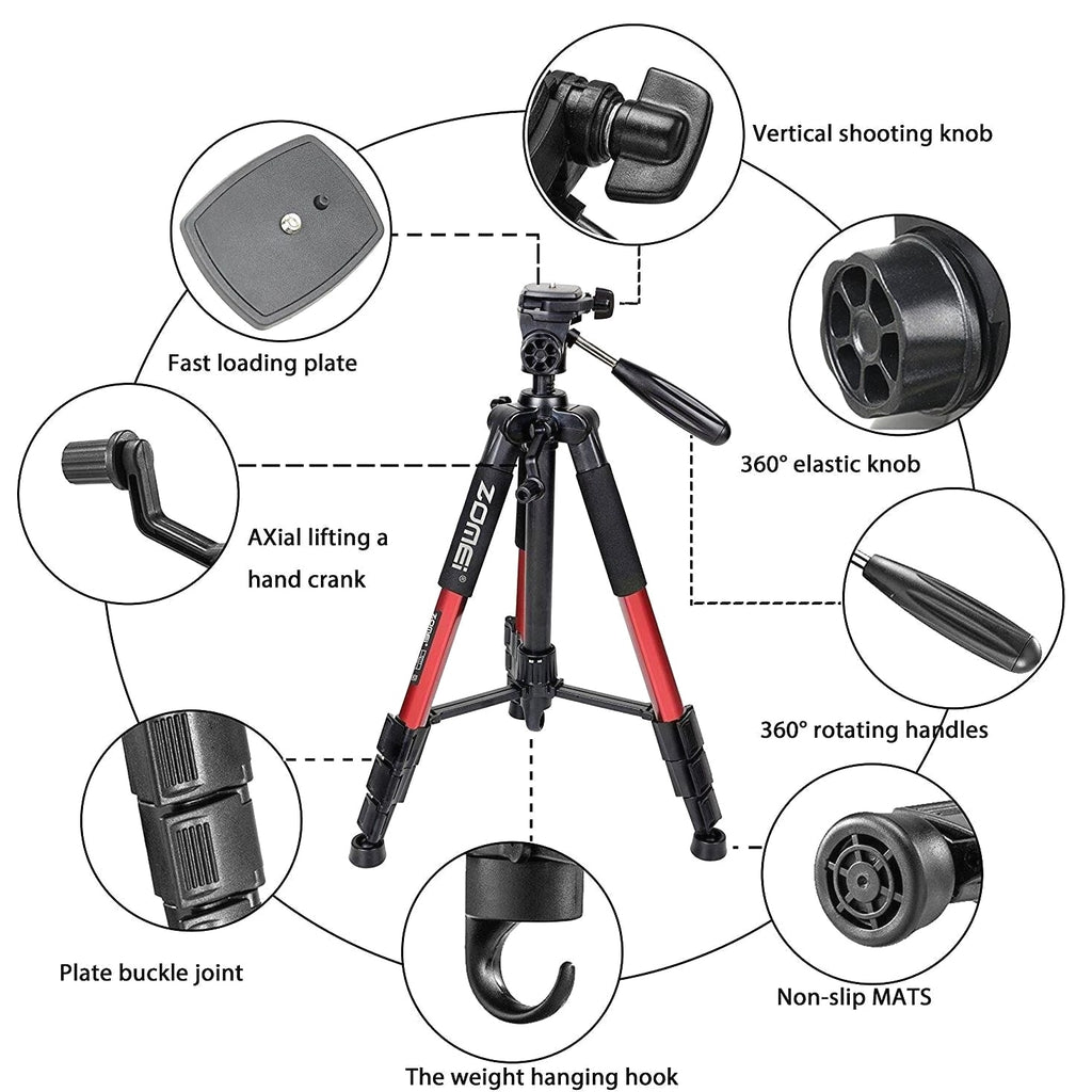 Zomei Q111 55" Heavy Duty Travel Tripod Tabletop Stand for DV DSLR Camera Phone