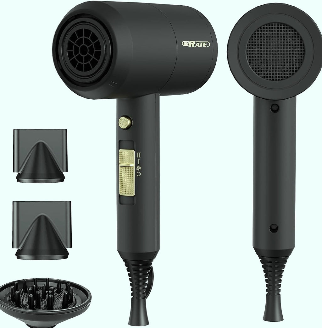 SHRATE Ionic Hair Dryer with Diffuser, 1800W Professional Blow Dryer